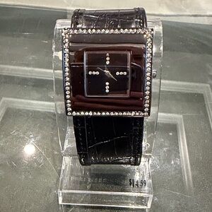 Woman’s Elegant Black Watch with Crystal Accents